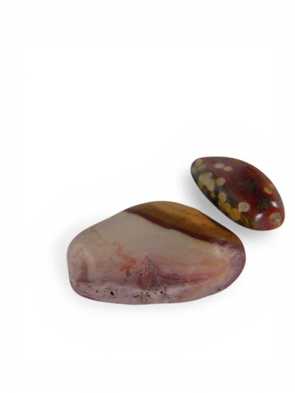 Jasper Cabochon Stones 0.7 Oz Total Polished Bi-Color Natural Jasper Lot